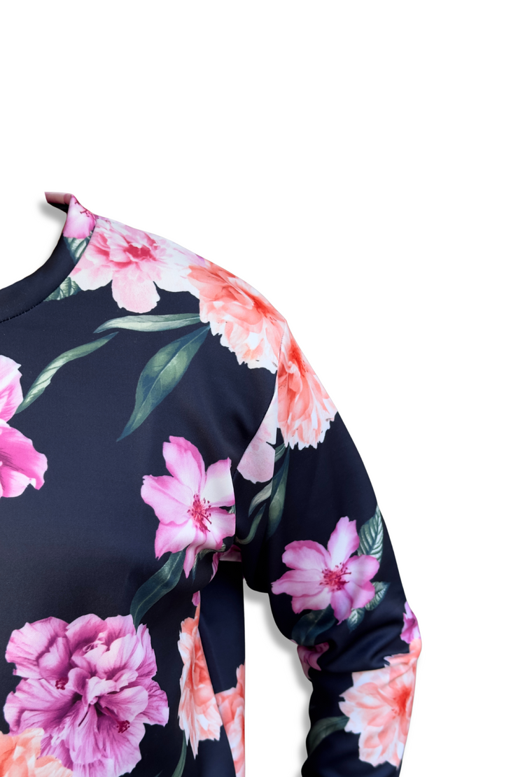 SUÉTER FLORAL AZUL MARINO
